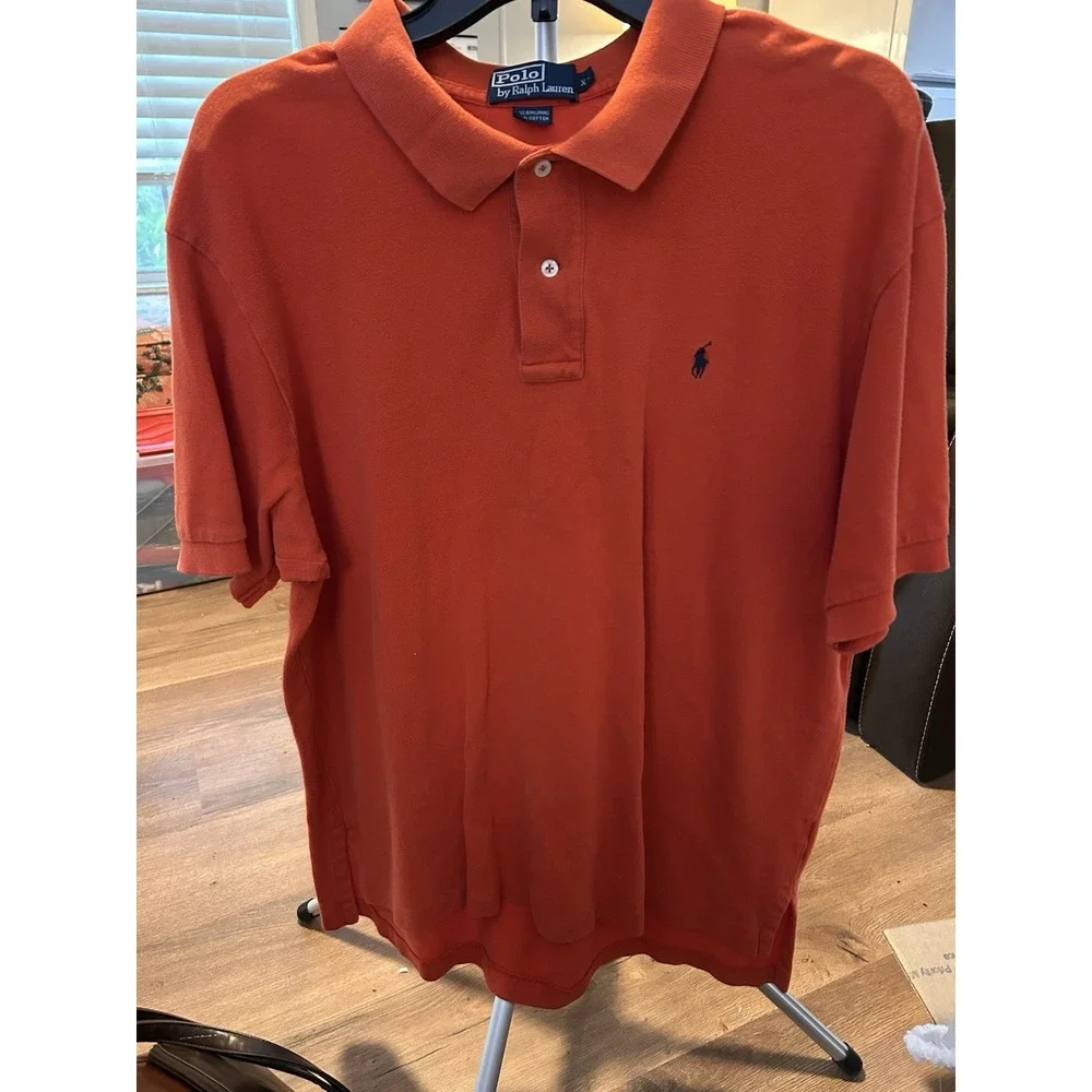 Polo Ralph‎ Lauren Shirt Men's Size XL  ,Orange, 100% Cotton Short Sleeve Shirt